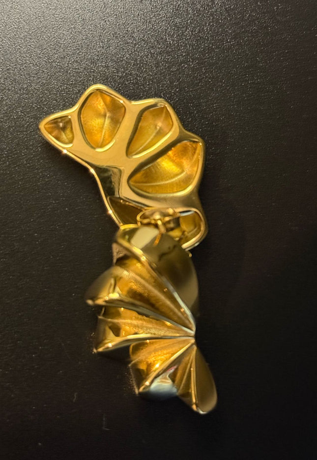 Aurora Bloom Studs – The Golden Petal Statement Earrings