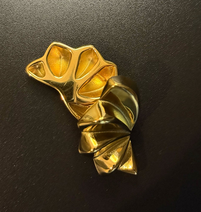 Aurora Bloom Studs – The Golden Petal Statement Earrings