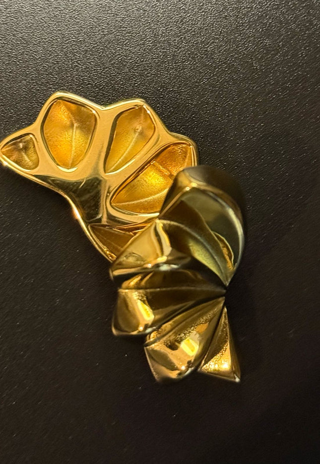 Aurora Bloom Studs – The Golden Petal Statement Earrings