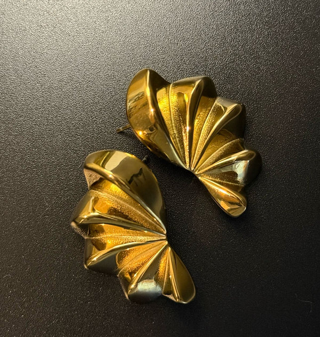 Aurora Bloom Studs – The Golden Petal Statement Earrings