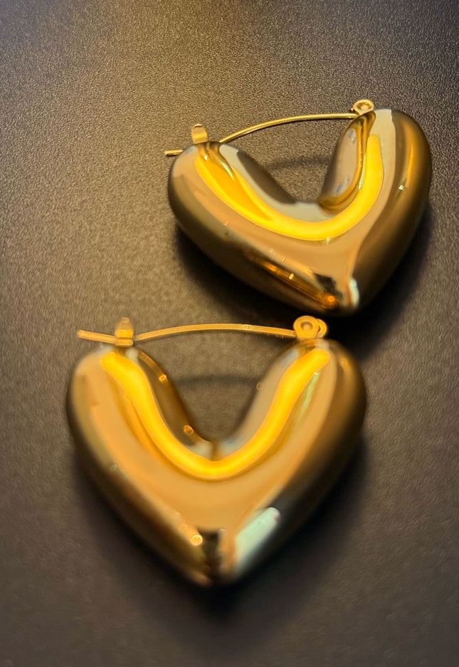 HEARTFELT HOOPS – PUFFED GOLD EDITION - EARRINGS