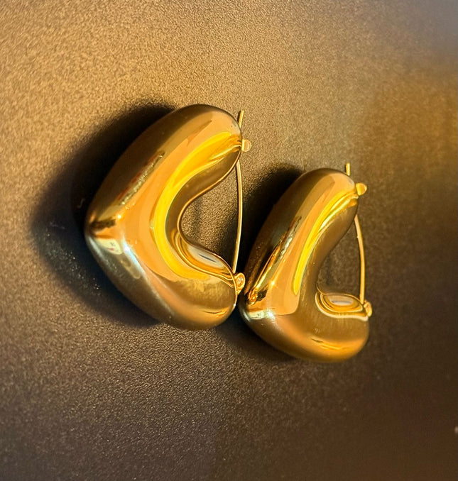 HEARTFELT HOOPS – PUFFED GOLD EDITION - EARRINGS
