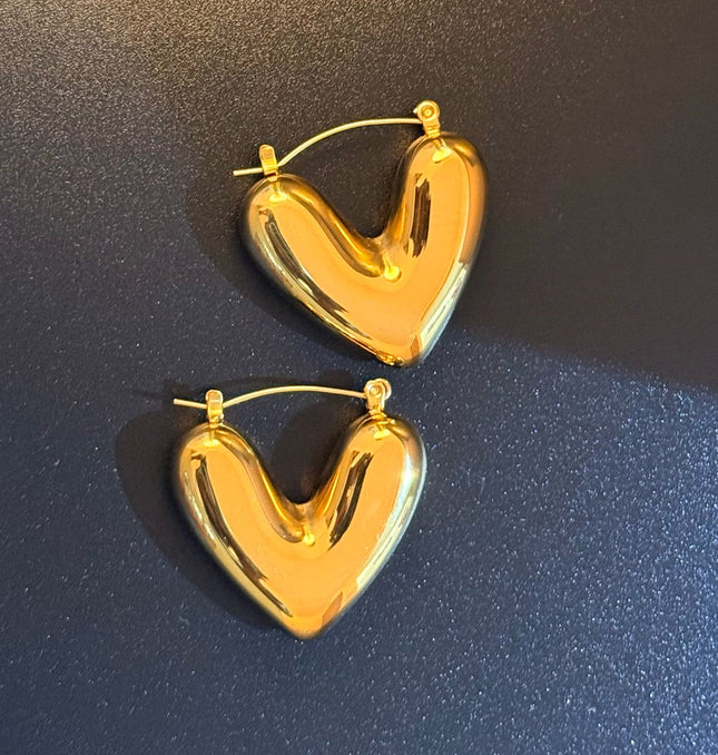 HEARTFELT HOOPS – PUFFED GOLD EDITION - EARRINGS