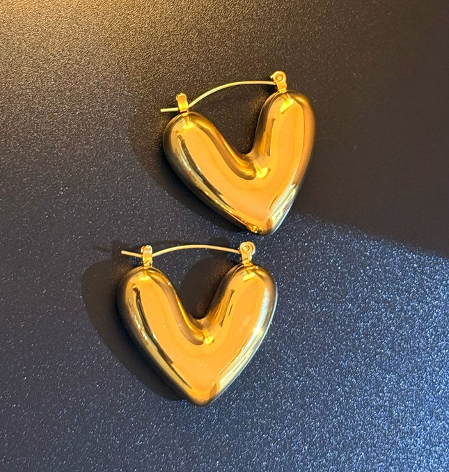 HEARTFELT HOOPS – PUFFED GOLD EDITION - EARRINGS