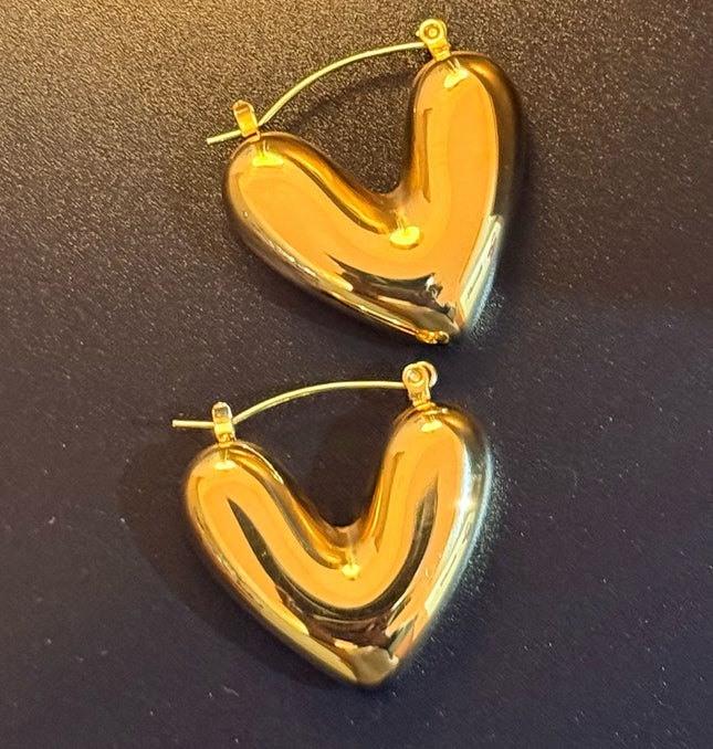 HEARTFELT HOOPS – PUFFED GOLD EDITION - EARRINGS