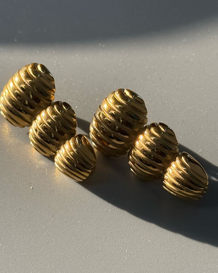 Golden Cascade Earrings – Perfectly Layered Culture Elegance in Gold
