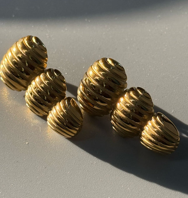 Golden Cascade Earrings – Perfectly Layered Culture Elegance in Gold