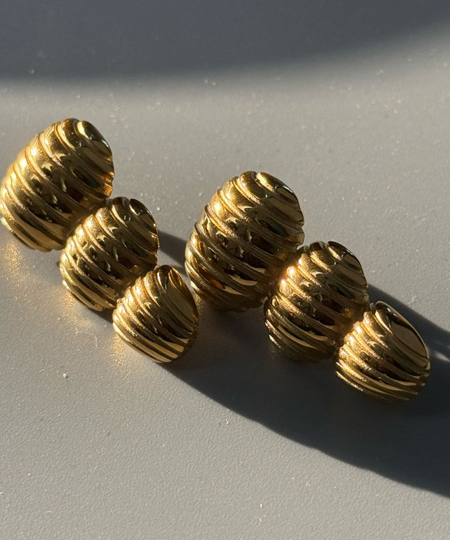 Golden Cascade Earrings – Perfectly Layered Culture Elegance in Gold