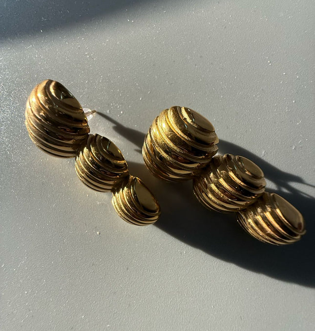 Golden Cascade Earrings – Perfectly Layered Culture Elegance in Gold