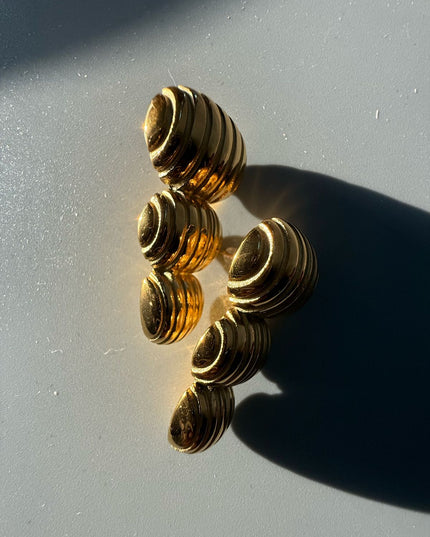Golden Cascade Earrings – Perfectly Layered Culture Elegance in Gold