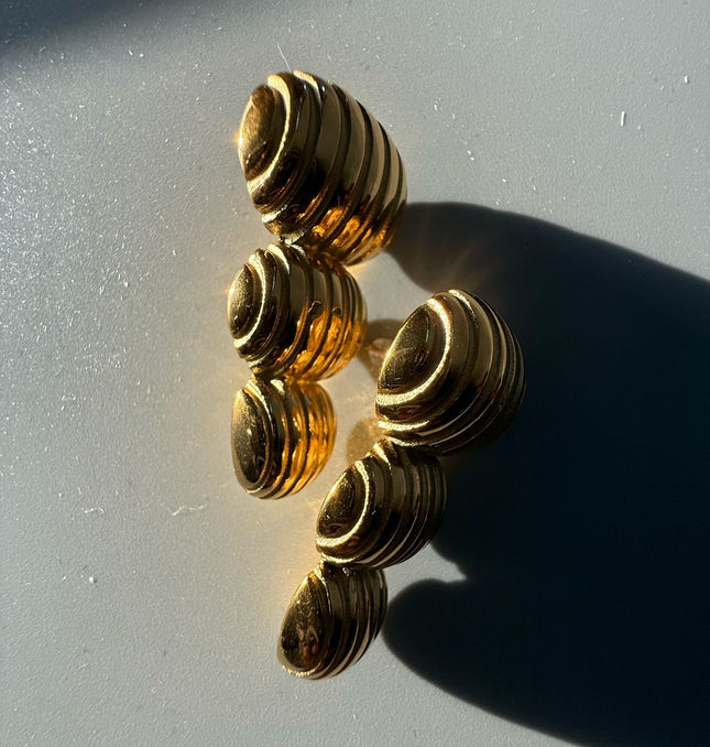Golden Cascade Earrings – Perfectly Layered Culture Elegance in Gold