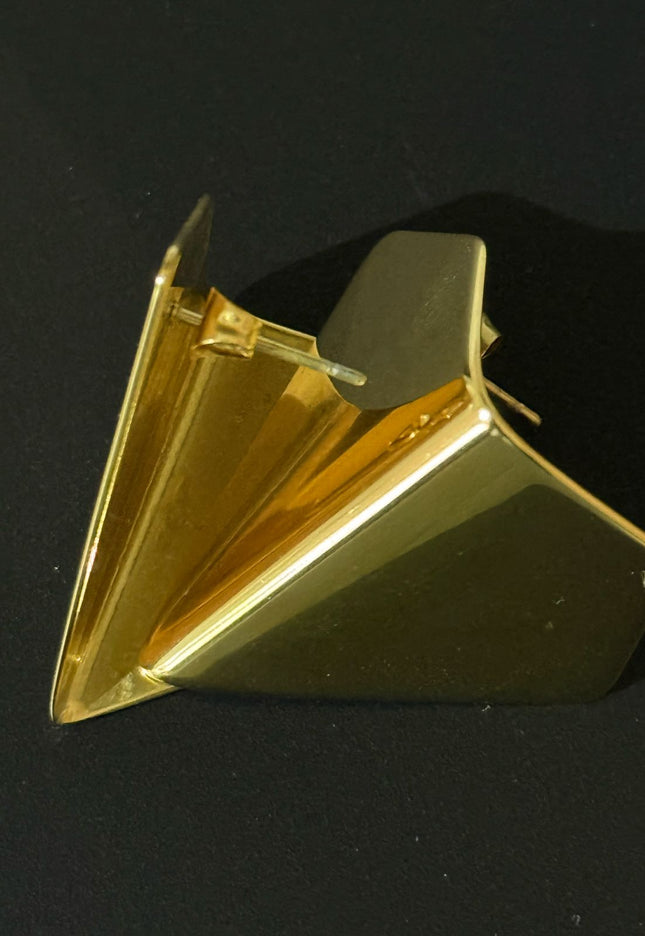 Origami Gold Earrings – Stun in triangle Motion