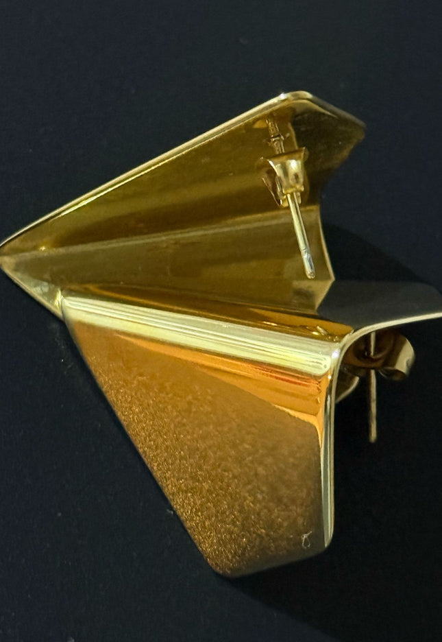 Origami Gold Earrings – Stun in triangle Motion