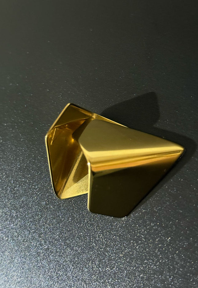 Origami Gold Earrings – Stun in triangle Motion