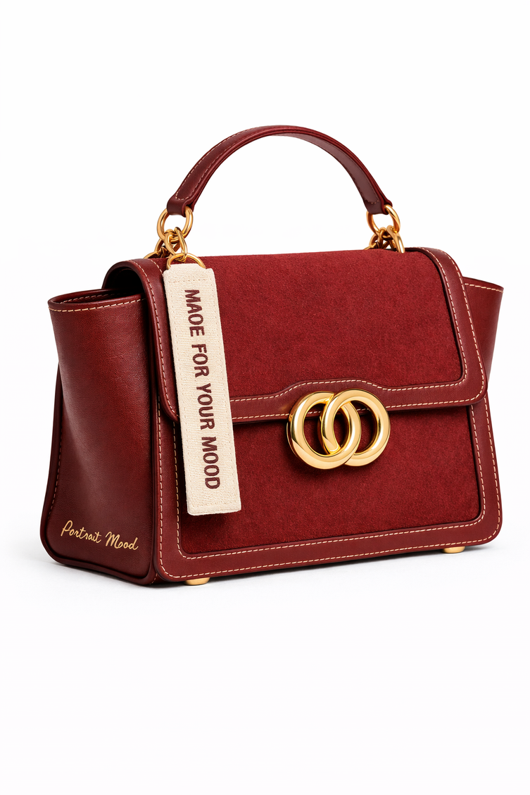 P|M SCANDAL Top Handle - Vintage Mahogany Suede