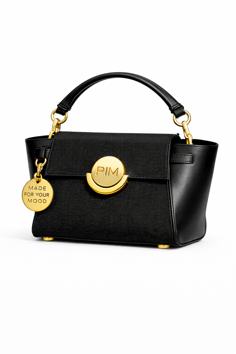 P|M ALLURE Top Handle - Noir Script & Gold Charm Edition