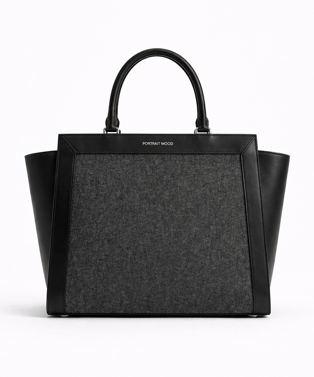 The P|M Architect Wool-Felt Winged Tote - Noir & Charcoal Edition