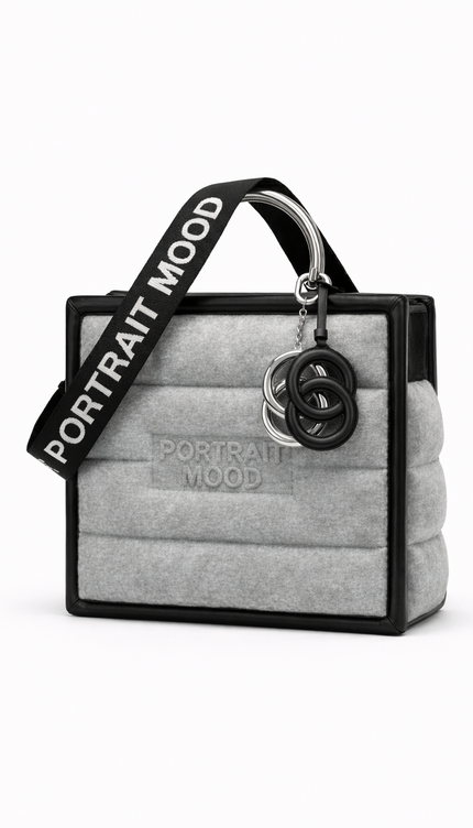 The P|M Studio Quilted Frame Tote - Heather Grey Edition