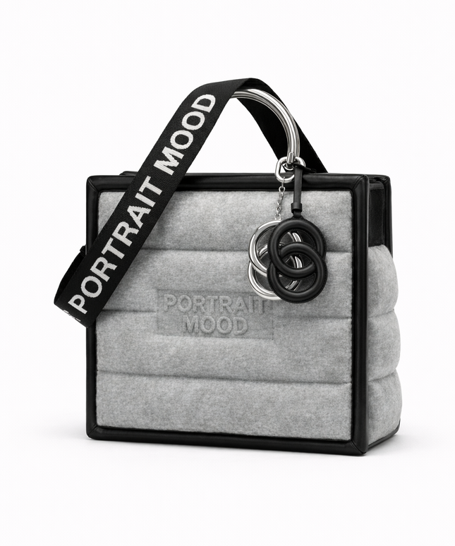 The P|M Studio Quilted Frame Tote - Heather Grey Edition