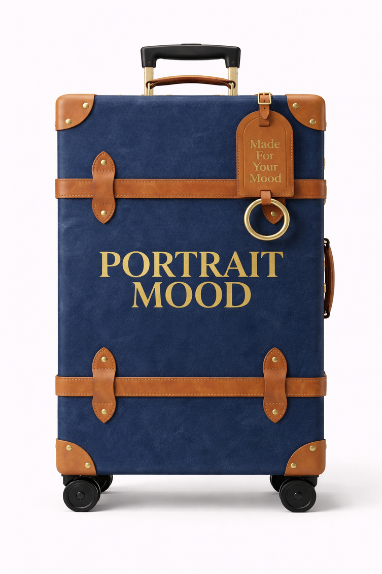 The P|M Voyager Rolling Trunk - Navy & Cognac Edition