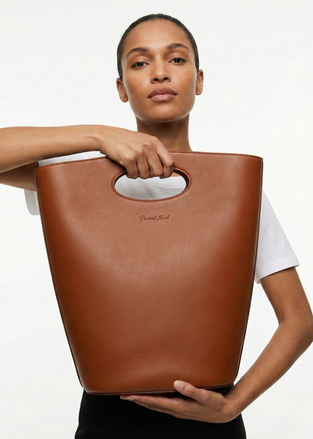 The P|M Terra Sculpted Tote - Cognac Edition