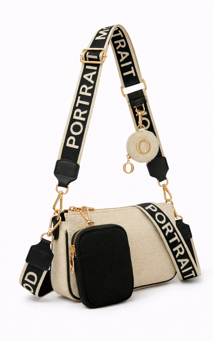 The P|M Utility Multi-Pochette Crossbody - Cream & Noir Edition