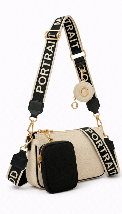 The P|M Utility Multi-Pochette Crossbody - Cream & Noir Edition