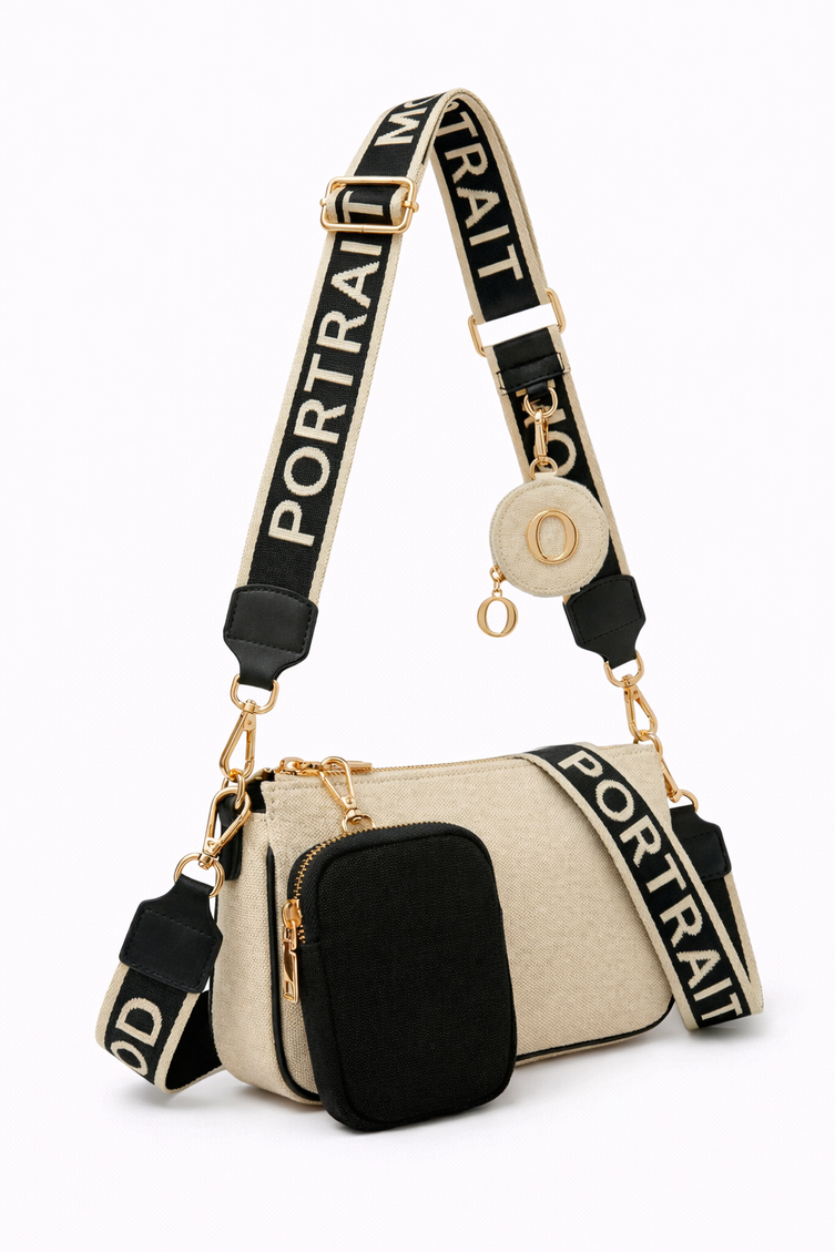 The P|M Utility Multi-Pochette Crossbody - Cream & Noir Edition