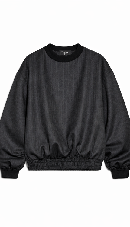 The P|M Sartorial Pinstripe Crewneck - Noir Edition