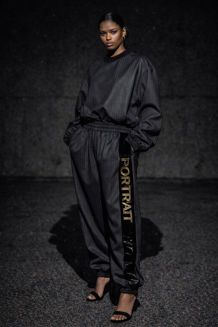 The P|M Sartorial Pinstripe Crewneck - Noir Edition