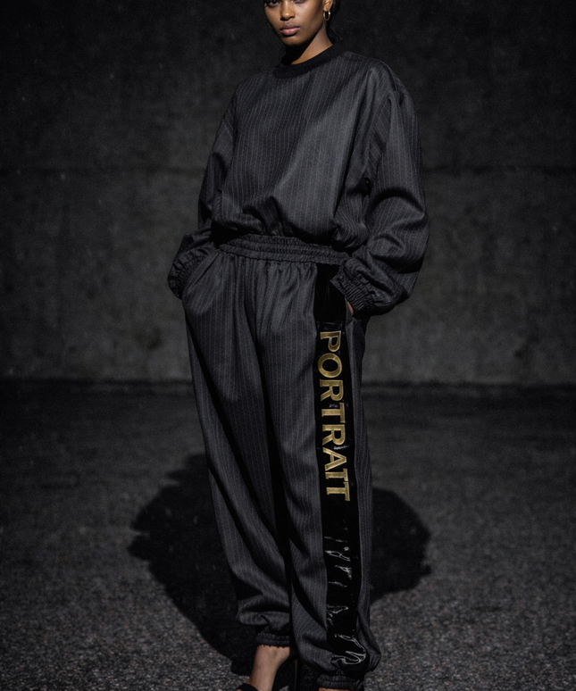 The P|M Portrait Tuxedo Track Pant - Noir & Gold Edition