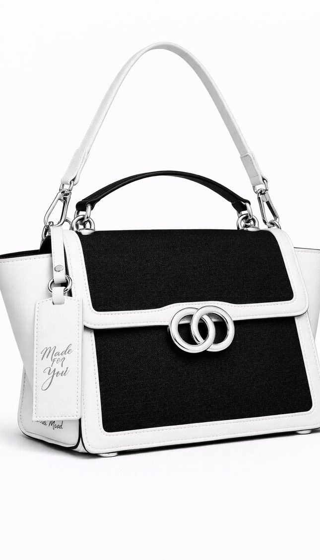 P|M ALLURE Top Handle - Noir & Optic White Chrome Interlock