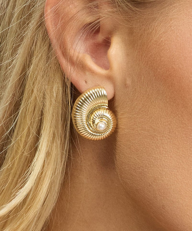 OCEAN AURA EARRINGS In Solid Non-Tarnish Stainless Steel With 18K Gold-Plate