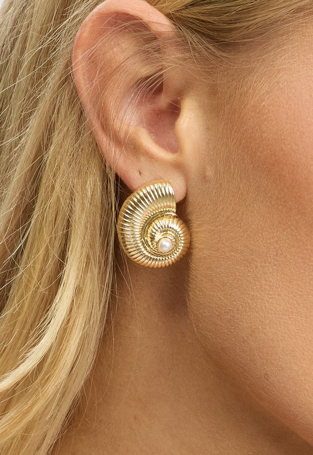 OCEAN AURA EARRINGS In Solid Non-Tarnish Stainless Steel With 18K Gold-Plate