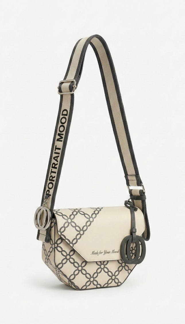 The P|M Link Geometric Crossbody - Cream & Charcoal Edition
