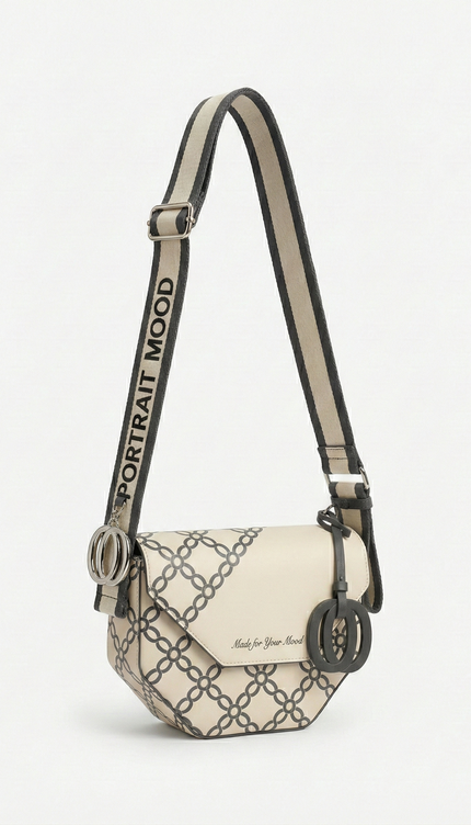The P|M Link Geometric Crossbody - Cream & Charcoal Edition