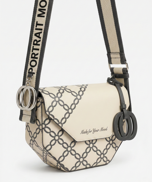 The P|M Link Geometric Crossbody - Cream & Charcoal Edition