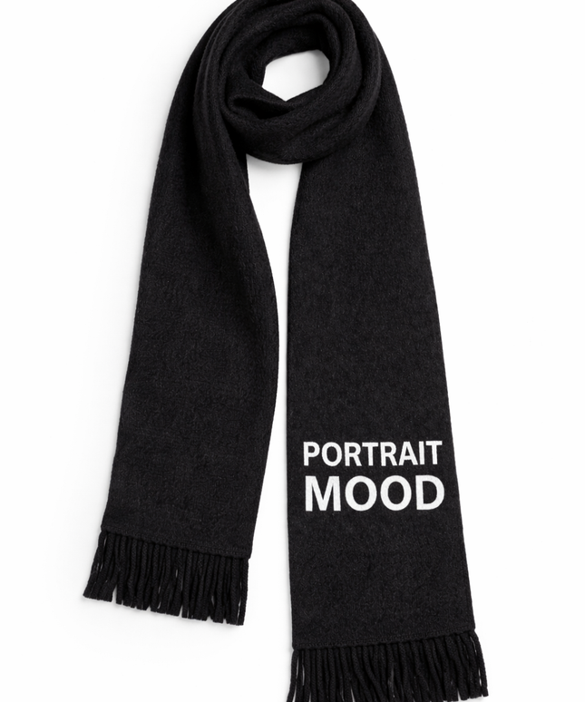 The P|M-PORTRAIT Oversized Wool Scarf - Noir & Bone Edition