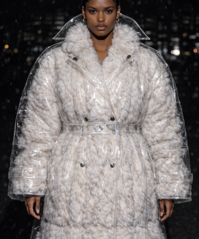 The P|M POLAR Oversized Eco-Fur Coat - Bone Edition
