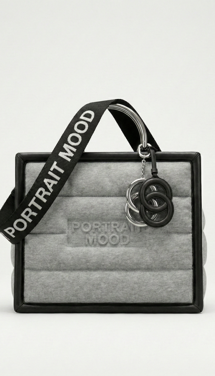 The P|M Studio Quilted Frame Tote - Heather Grey Edition