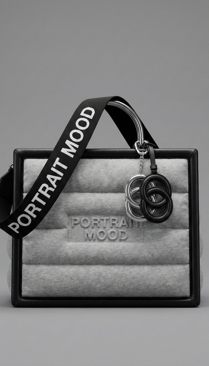 The P|M Studio Quilted Frame Tote - Heather Grey Edition