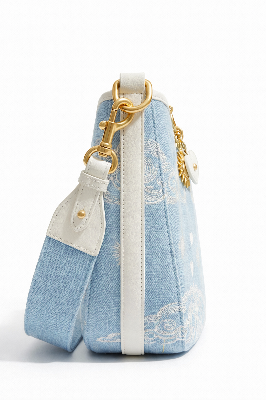 The P|M Horizon Crescent Shoulder Bag - Céleste Toile Edition