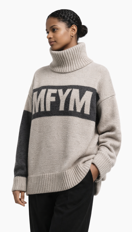 The P|M Statement MFYM Roll-Neck - Oatmeal & Charcoal Edition