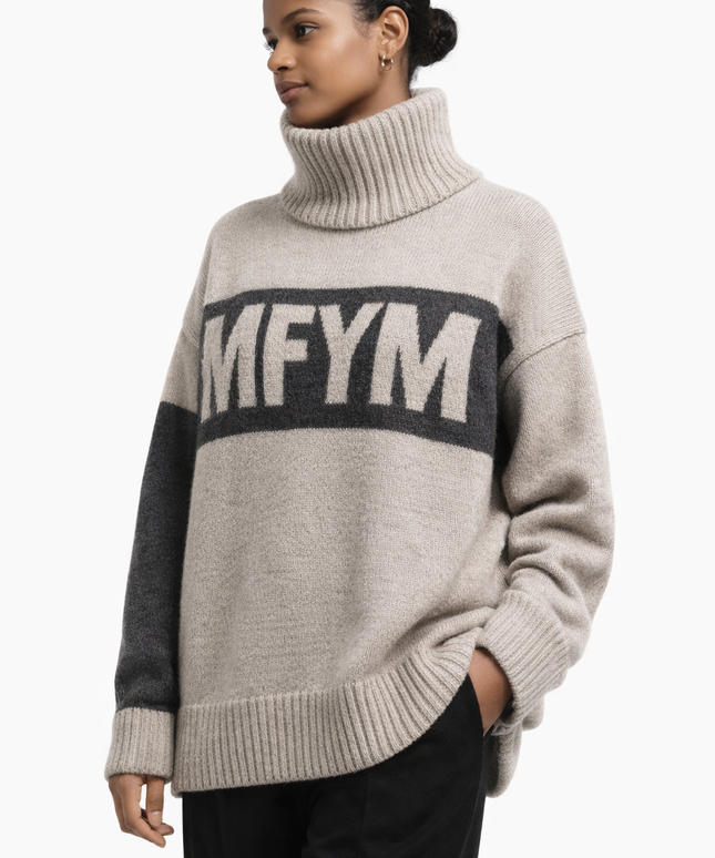 The P|M Statement MFYM Roll-Neck - Oatmeal & Charcoal Edition
