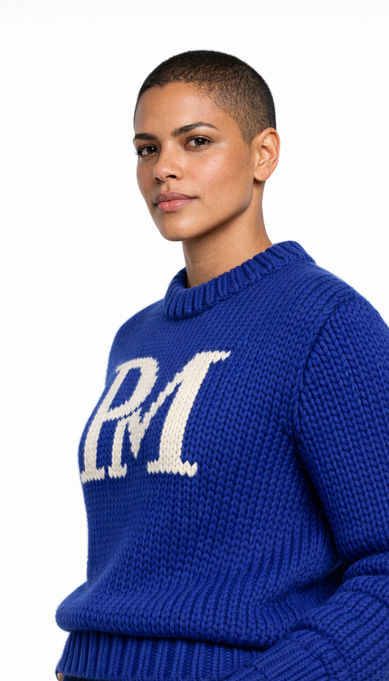 The P|M Varsity Chunky Crewneck - Cobalt Edition