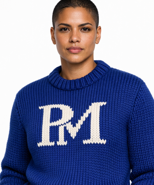The P|M Varsity Chunky Crewneck - Cobalt Edition