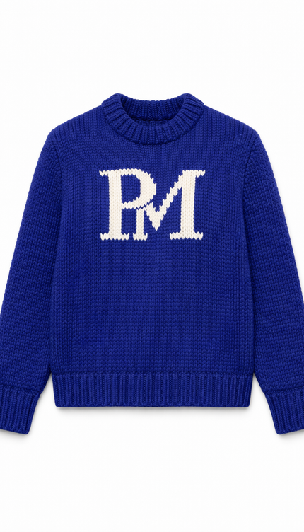 The P|M Varsity Chunky Crewneck - Cobalt Edition