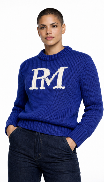 The P|M Varsity Chunky Crewneck - Cobalt Edition
