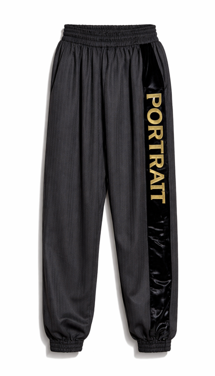 The P|M Portrait Tuxedo Track Pant - Noir & Gold Edition