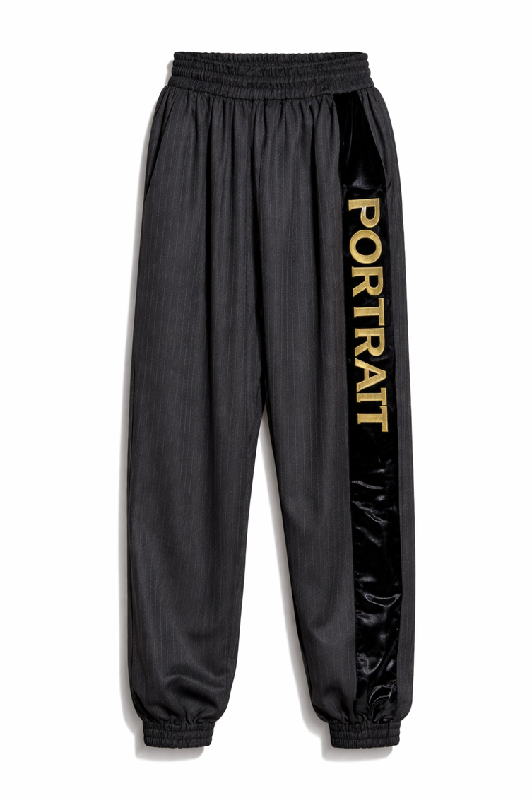 The P|M Portrait Tuxedo Track Pant - Noir & Gold Edition